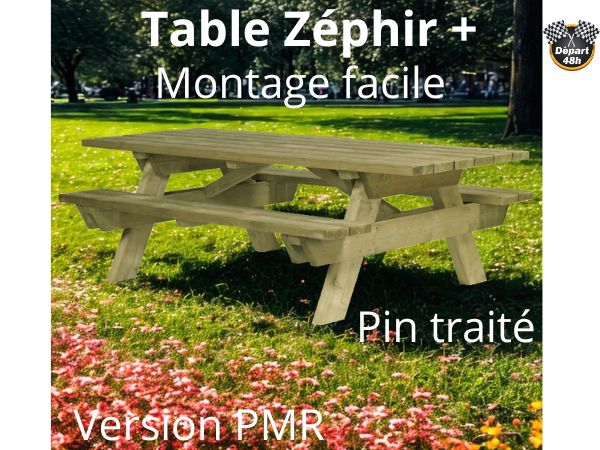 table pique nique bois facile à monter